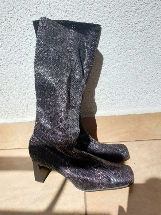 Kozaki materiałowe 39 fiolet buty