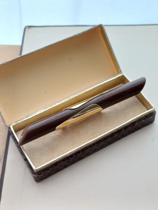 Broszka vintage retro prl biżuteria kostiumowa modernistyczna