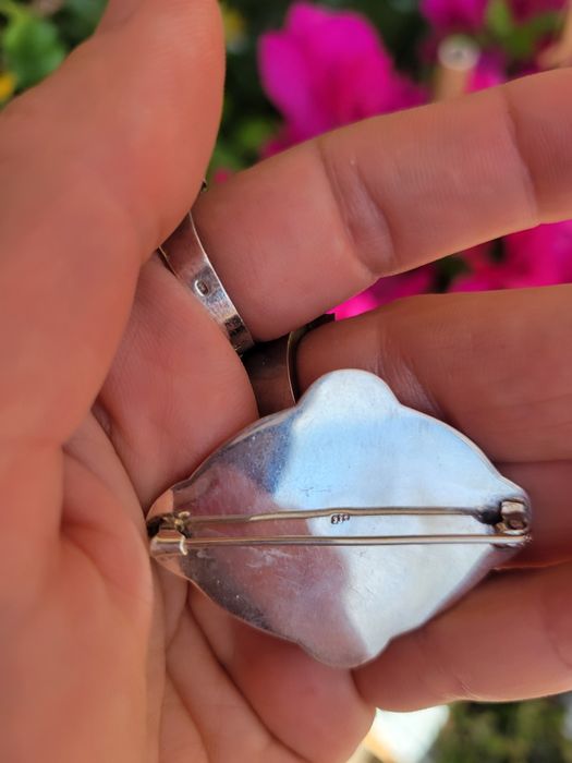 Брошь серебро ажурная