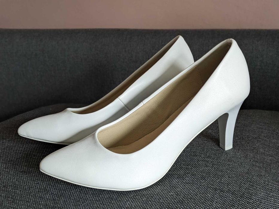 Buty ślubne białe obcas