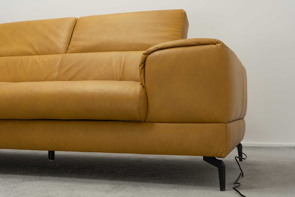 NAROŻNIK PIEDROO Musztardowy rozkładany 303x191cm BGM24.pl B 9819 -50%