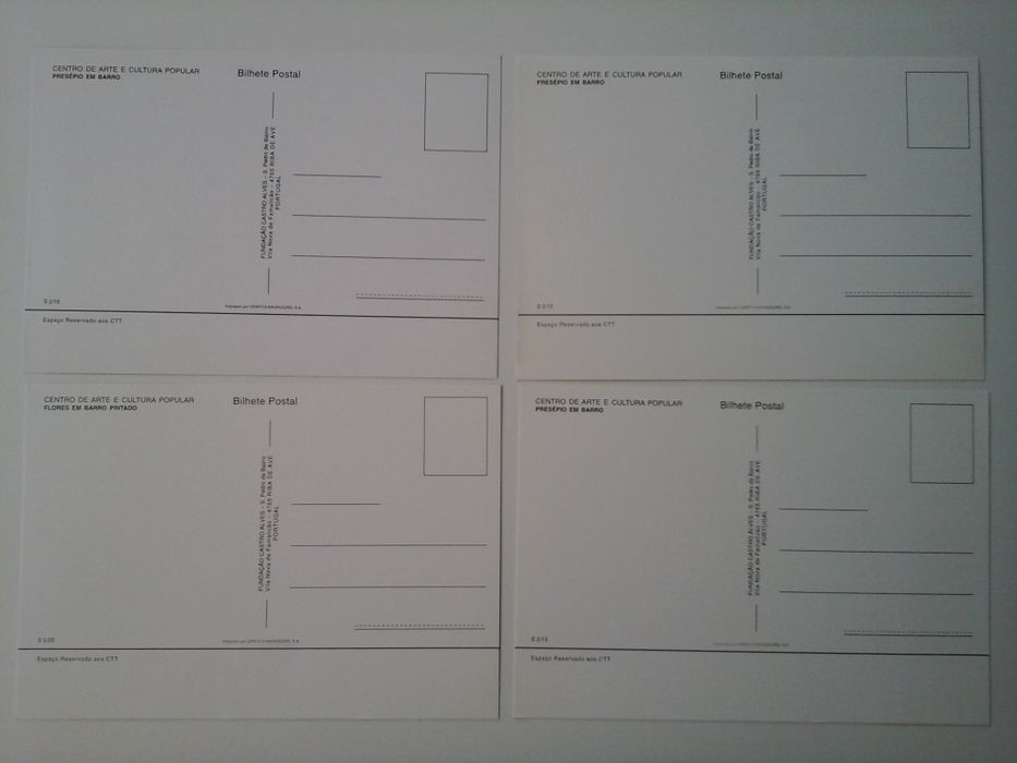 Conjunto de 8 postais da Fundação Castro Alves