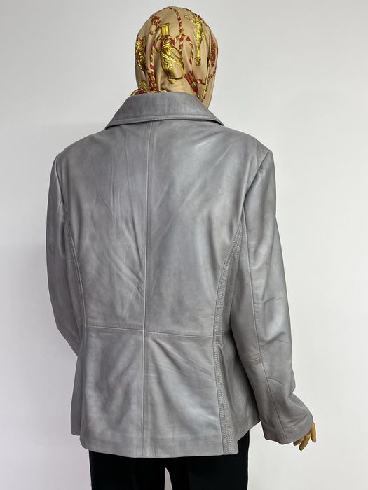 шкіряна куртка XL XXL піджак сіра демісезон жакет косуха Cabrini батал