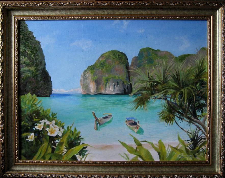 Прекрасная картина маслом "Thailand" 60/80см. Картины маслом Киев.