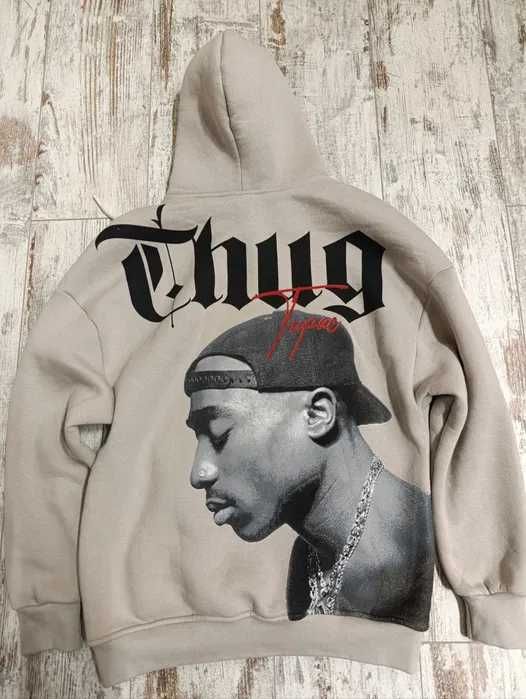 Худі Thug Life 2pac shakur Hoodie Gray sk8 Y2K