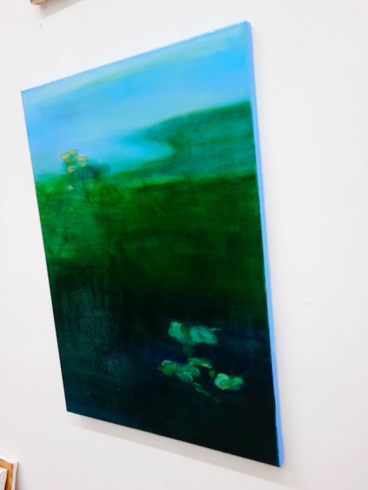 obraz olejny woda abstrakcja Jezioro Kłodno pejzaż