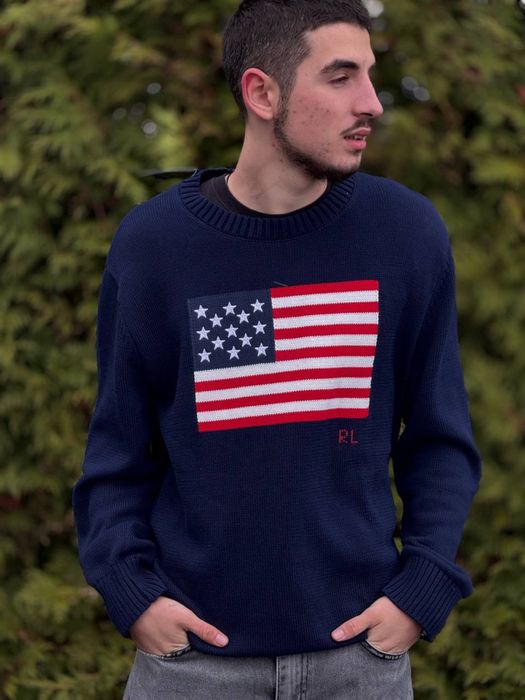 Свитер Polo Ralph Lauren темно синий мужской Светр Поло Ральф Лоурен