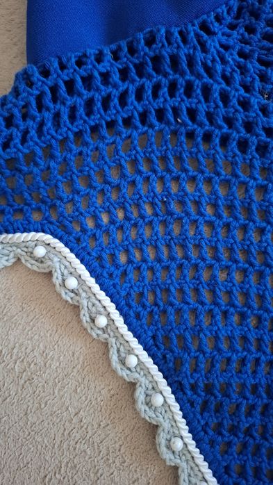 Nauszniki full niebieskie i czaprak HKM