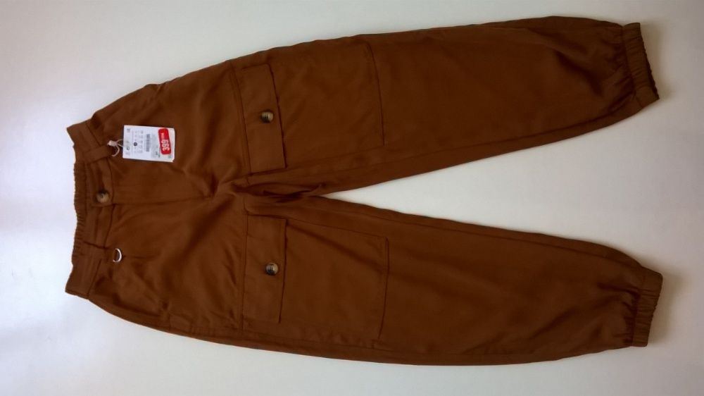 Джинсы-штаны карго женские Bershka, цвет кирпичный,  р.36,