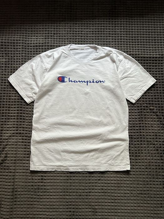 Тишка Champion (L) T-Shirt чоловіча футболка біла тішка літня