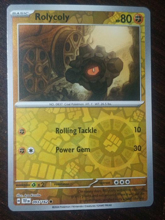 REVERSE HOLO Rolycoly 093/162 Karta POKEMON TCG S&V Temporal Forces