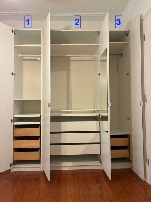 Roupeiros IKEA PAX 2x0,5m + 1x1m (ou individual)