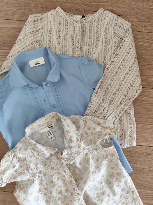 3 сорочки для дівчинки Next, H&M 6-7 р.