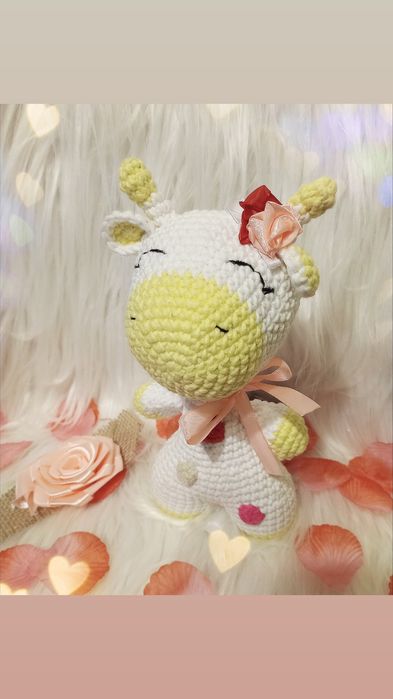 Żyrafa zabawka szydełkowa Rękodzieło