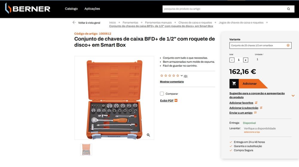Conjunto de chaves de caixa  1/2" com roquete * NOVO
