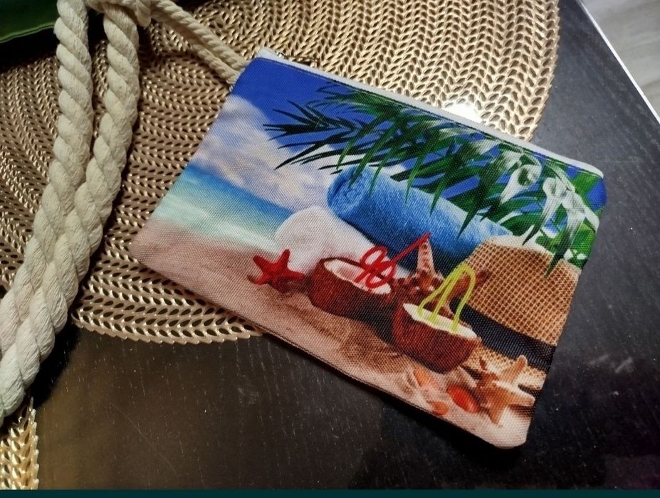 Torba plażowa duża + kosmetyczka