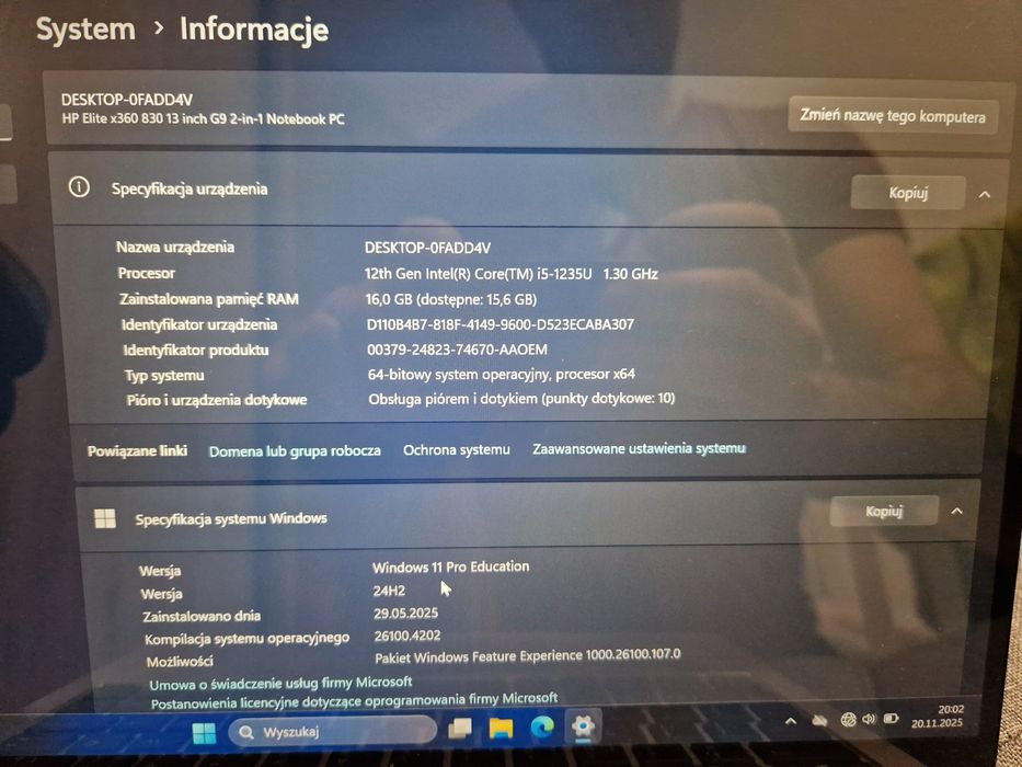 Laptop HP Elitebook 830 g9 x360 2w1 i5 12gen win11 16GB ram 512GB nvme