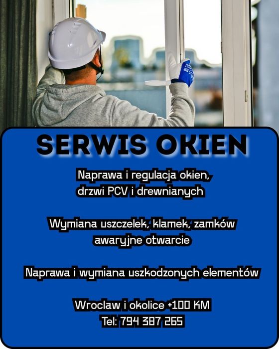 Naprawa i Regulacja okien Uszczelnienie Serwis Złota rączka Dzisiaj
