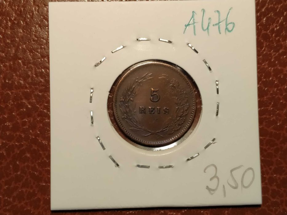 A476 - moeda de 5 reis de 1898 Carlos I - Portugal (Monarquia)