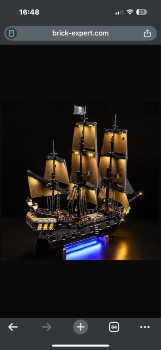 Zestaw oświetlenia do LEGO ICONS  statek jack sparrow