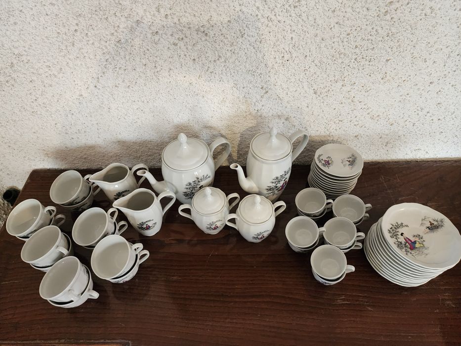 Serviço de chá e café Porcelana de Coimbra