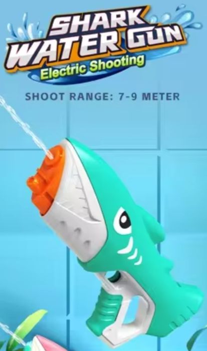 Zielony pistolet na wode rekin elektryczny