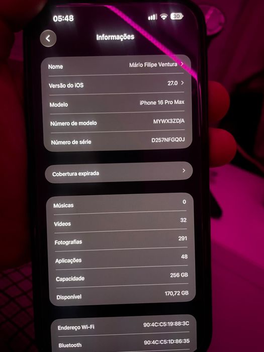 iPhone 16 Pro Max 256GB Desert Titanium – Como Novo (C/ Garantia)