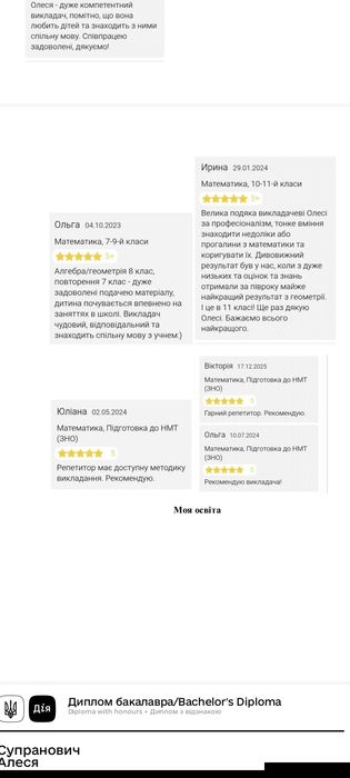 Репетитор з математики