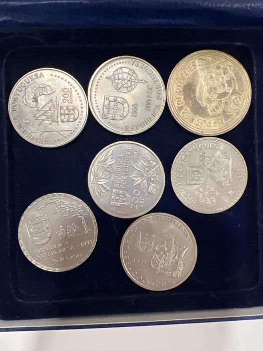 Conjunto de Moedas Comemorativas Portuguesas em Escudos + 1000 Escudos Prata