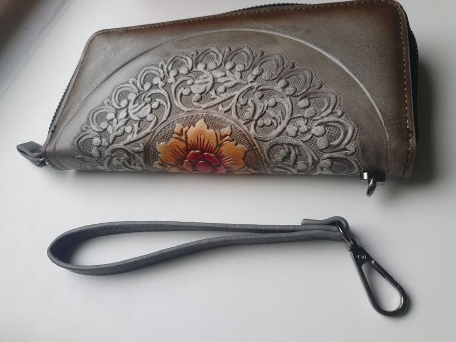 Кошелёк кожа тиснением 10х20см motaora