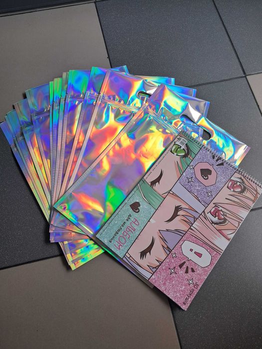 Голографічні пакети бандерольні з ручкою зіп 30 штук