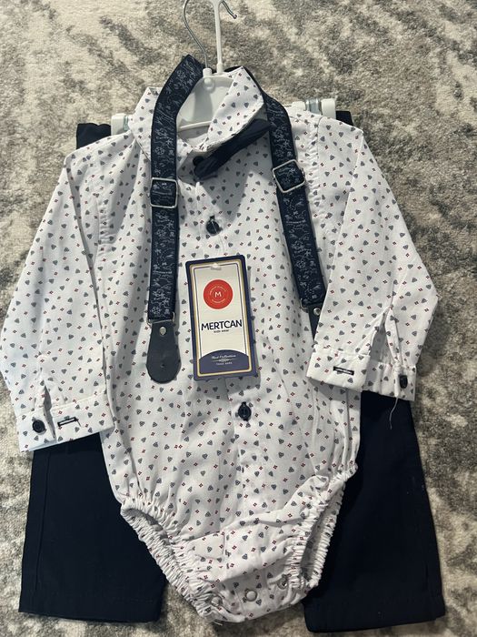 Дитячий святковий костюм для хлопчика з підтяжками