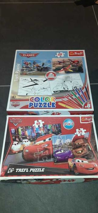 2x Puzzle Auta I Samoloty - Dusty i Zygzak firmy Trefl