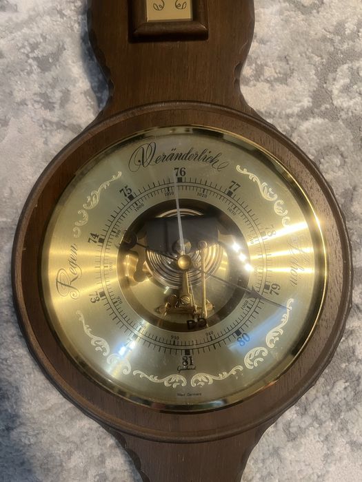 Drewniany barometr ścienny – termometr + higrometr