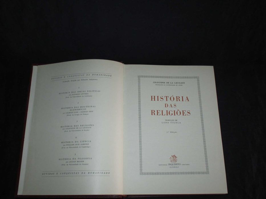 Livro História das Religiões Saussaye Inquérito