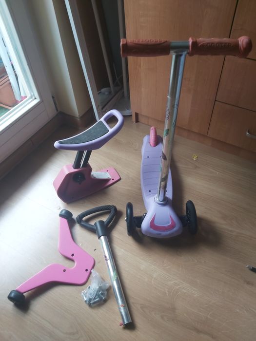 Hulajnoga 3w1 rozowo fioletowa trzy koła