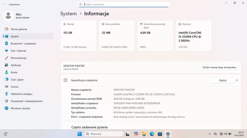 Dell e6320 14 cali i5 4x2.5 120 diagnostyka+kess 2.80 maruta eltronika