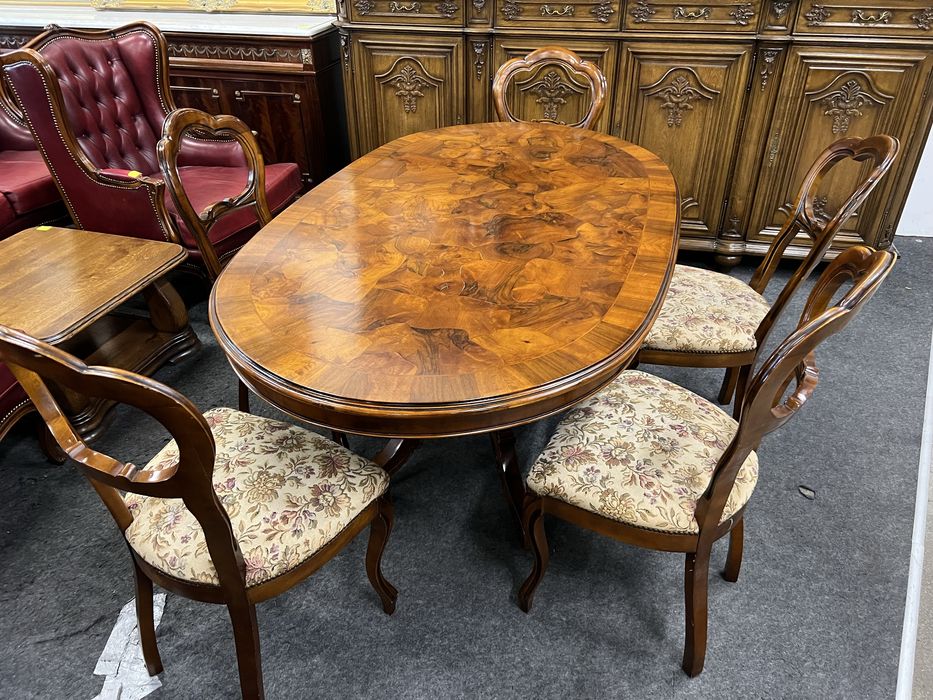 Stół barokowy owalny z 5 krzesłami/Raty