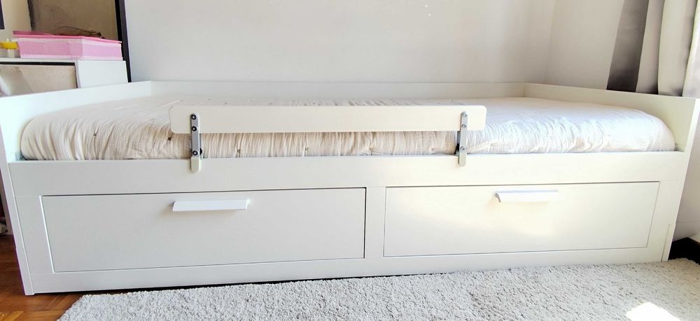 BRIMNES cama individual/dupla com 2 gavetas