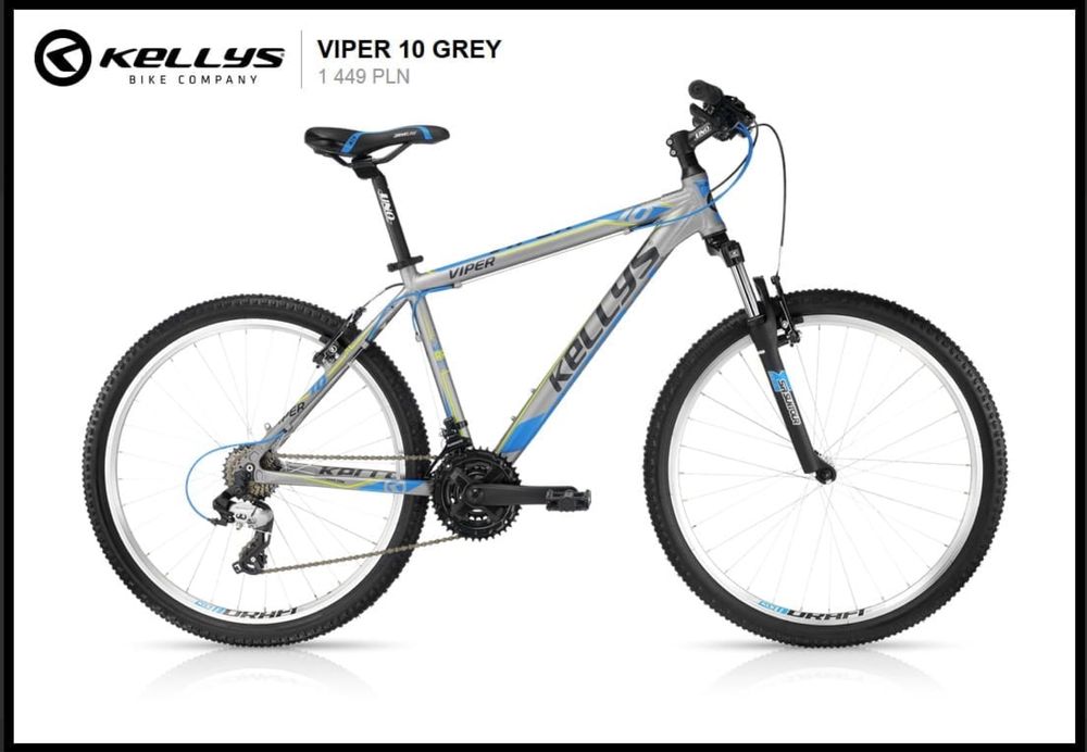 Rower górski KELLYS VIPER 10 Grey na kolach 26”