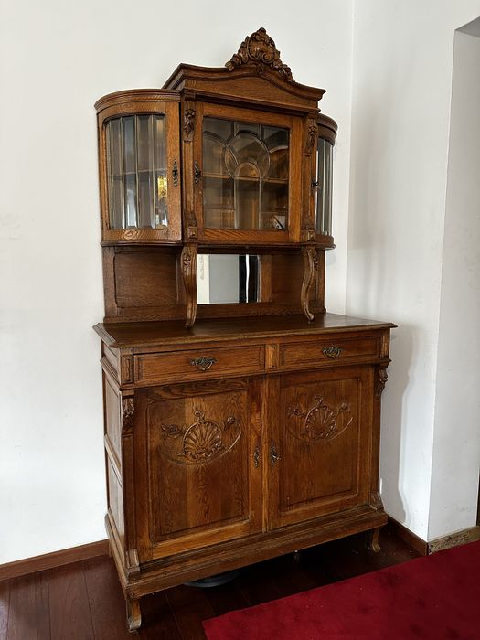 Antyczny dębowy kredens Ludwikowski z XIX wieku