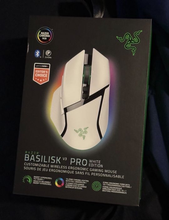 Миша Razer Basilisk V3 Pro 35K Wireless/USB White (бездротова)