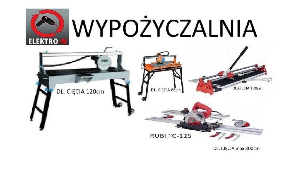 Przecinarka do płytek glazury gresu  65cm 300cm  wypożyczalnia wynajem