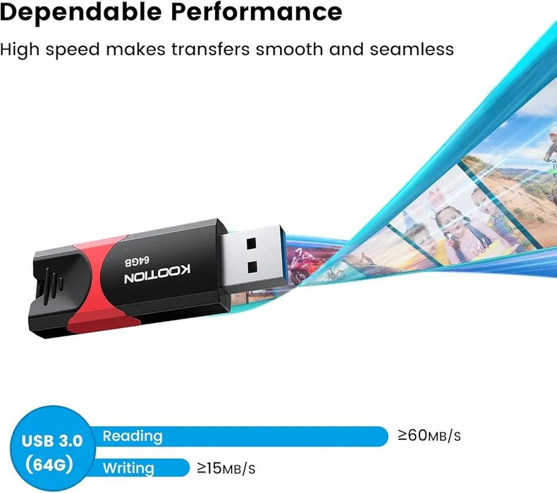 Dysk flash USB Kootion 64 GB 3 sztuki Pendrive