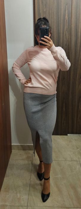 Szara srebrna spódnica Zara