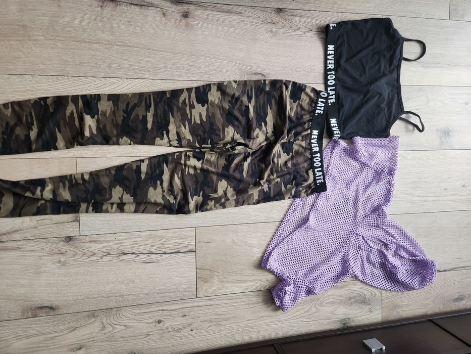 Nowy komplet shein bluzka legginsy r. 146