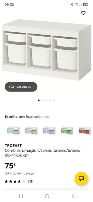 Combinado ikea com caixas xe arrumação