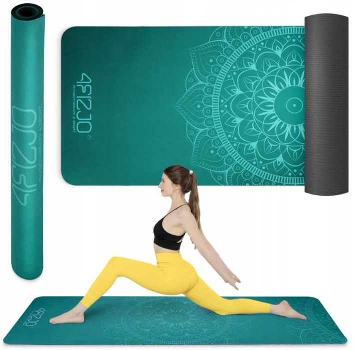 MATA DO ĆWICZEŃ ZAMSZOWA do jogi pilatesu 183 x 61 x 0,15cm 4FIZJO ZIE