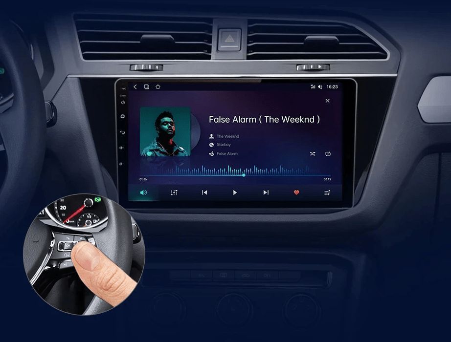 VW Tiguan 2016–2020 – Radio Android 15 10" CarPlay Android Auto 2GB/64GB GPS Nawigacja Stacja Multimedialna WiFi Bluetooth DSP PL