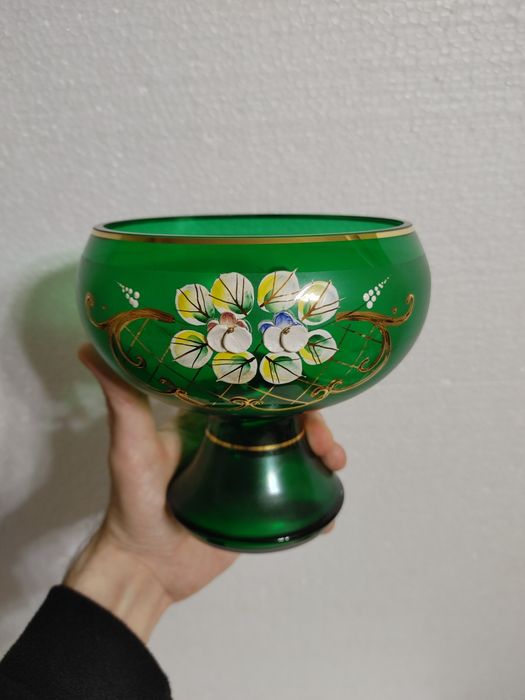 Конфетница Чехословакия Ваза Чехословакия Стекло Чехословакия